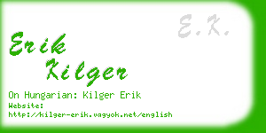 erik kilger business card